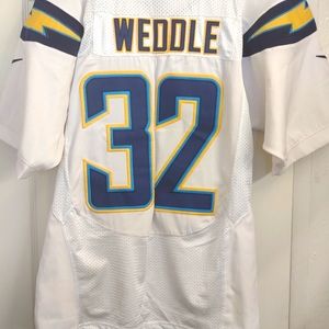 Nike Eric Weddle Nike On Field Jersey 44 San Diego Chargers White Sewn Stitched